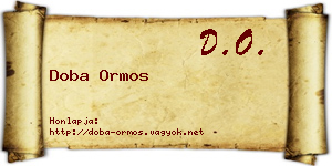 Doba Ormos névjegykártya